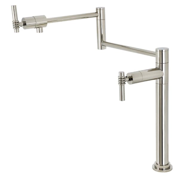 Deck Mount Pot Filler, Polished Nickel